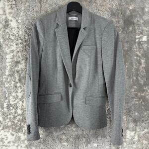 Yessica Size 8 Stretch Career Single Button Blazer Jacket Gray Notched Lined